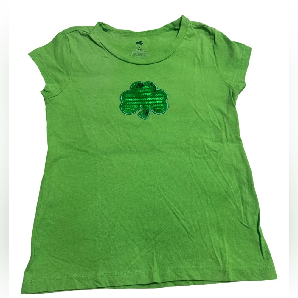 GREEN SEQUIN SHAMROCK SHIRT